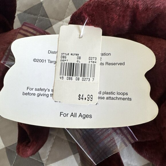 1999 NWT Vintage Commonwealth Plush Stuffed Dog Brown With Cuddle Zone Tag - Picture 7 of 9